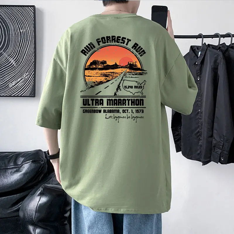 Men Ultra Marathon Graphic T-Shirt Black Loose Fit