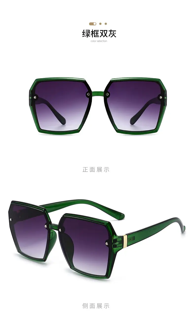Women Sunglasses Blue Gradient Anti-Ultraviolet Large Frame — feature 10