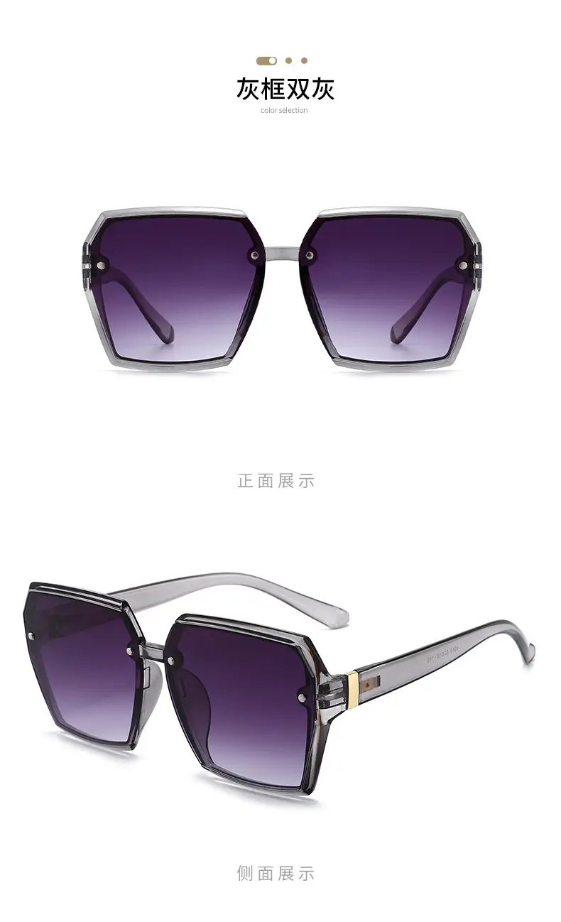 Women Sunglasses Blue Gradient Anti-Ultraviolet Large Frame — feature 12