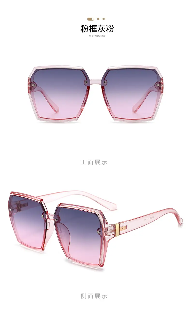 Women Sunglasses Blue Gradient Anti-Ultraviolet Large Frame — feature 9