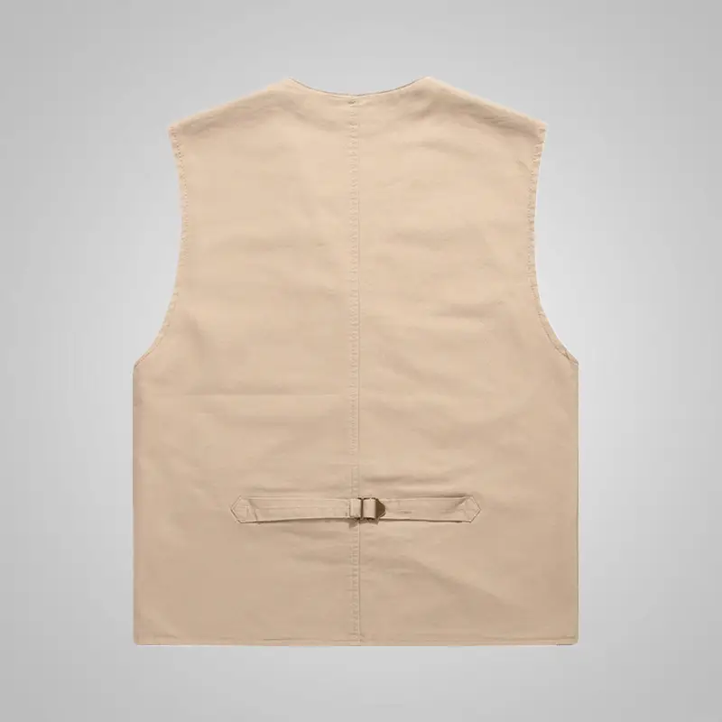 Men's Cotton Sleeveless Vest Beige Middle-aged