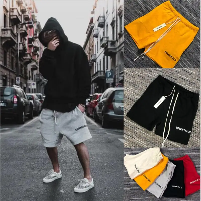 Men Cotton Drawstring Shorts Red Essentials