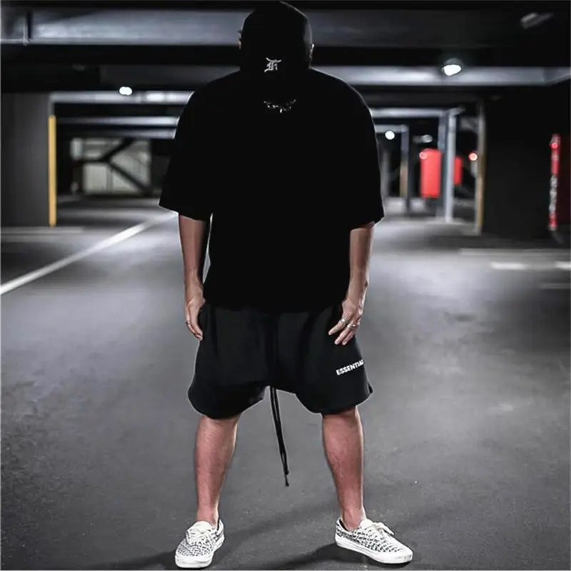 Men Cotton Drawstring Shorts Red Essentials