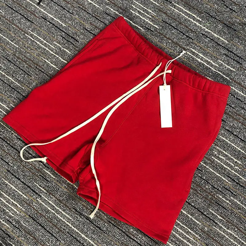 Men Cotton Drawstring Shorts Red Essentials