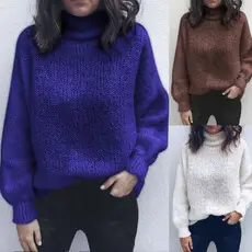 Lace Long Sleeve Sweater for Women Grey — feature 12