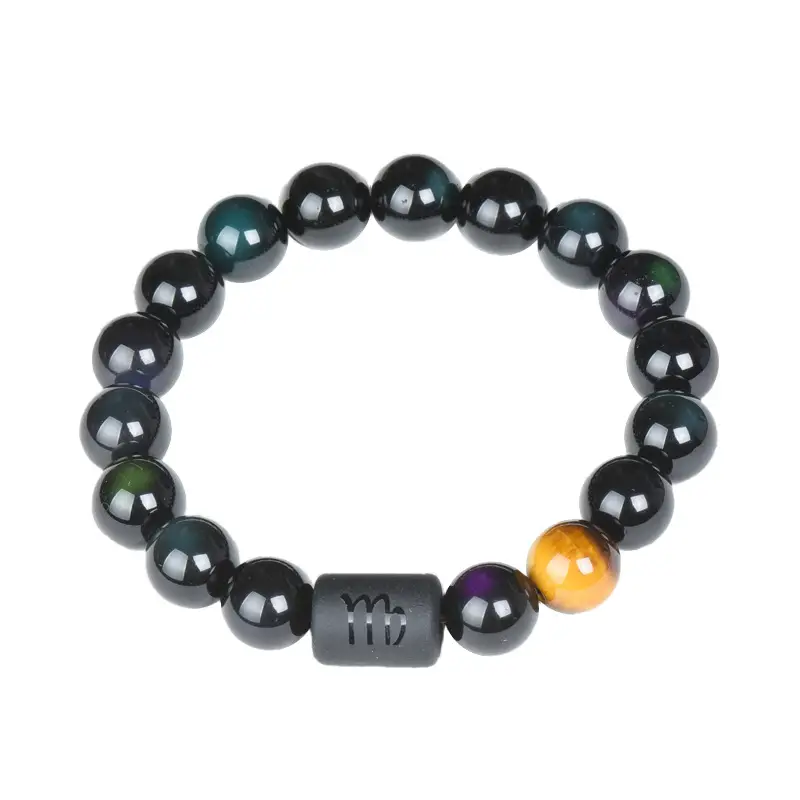 Natural Obsidian 12-Zodiac Bracelet for Men Women - Image 17