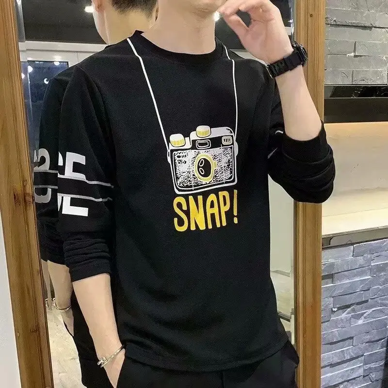 Men's One Piece Long Sleeve T-Shirt White Large - Image 9