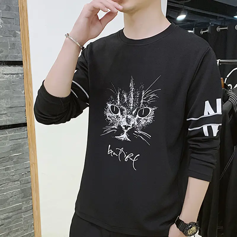Men's One Piece Long Sleeve T-Shirt White Large - Image 5