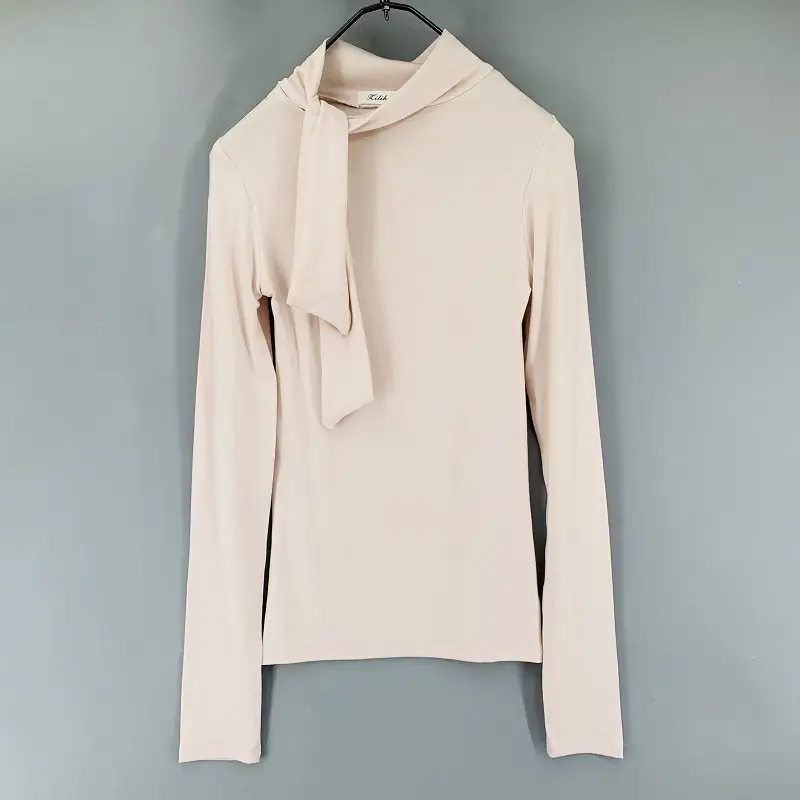 Women Korean Collar Strap Shirt Top Winter Slim Fit