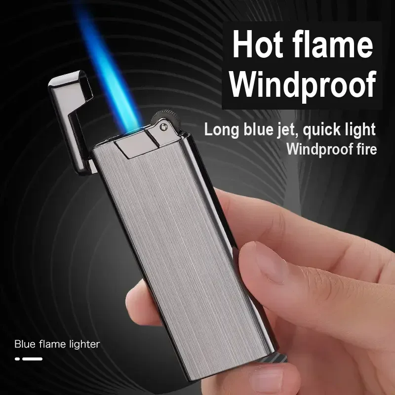 Slim Butane Blue-Flame Lighter, 74 × 28 × 8 mm