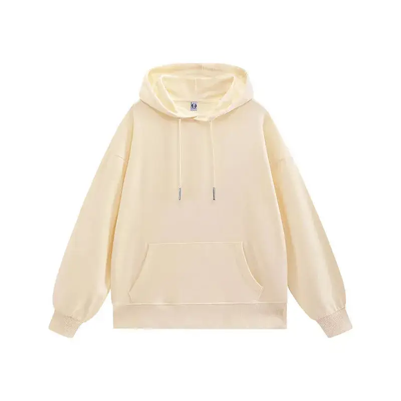 Men Cream Hoodie Sweatshirt Set Zipper Front - Image 5