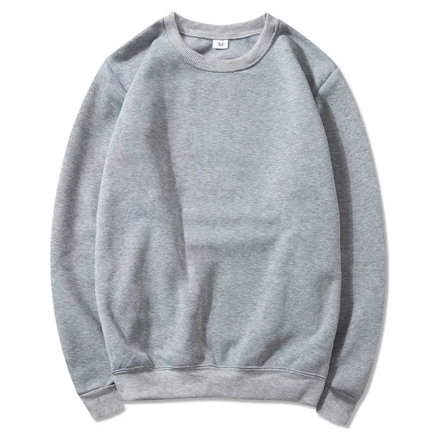 Fleece Lined Black Round Neck Sweatshirt for Men - Image 11