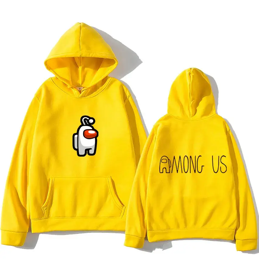 Among Us Printed Hoodie Yellow Men Women's - Image 4
