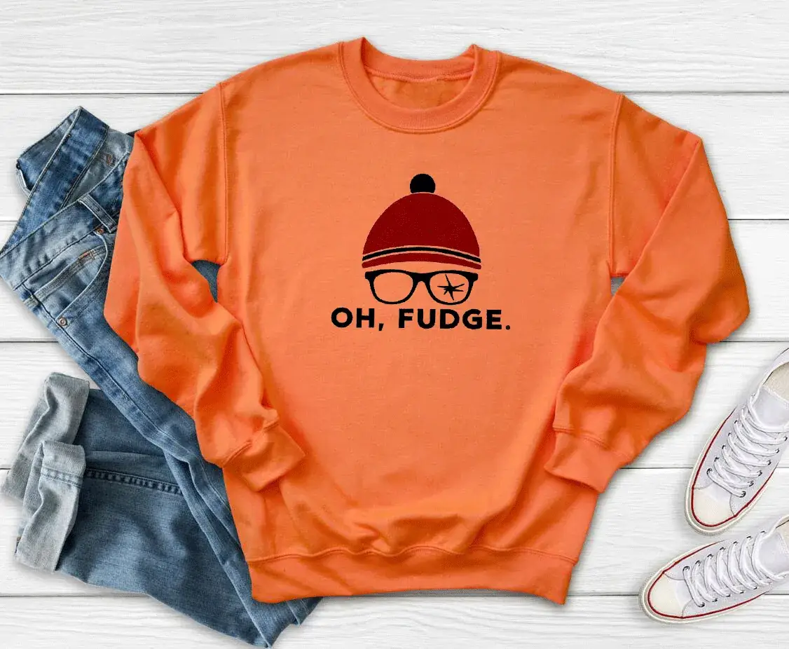 Oh Fudge Christmas Sweater Round Neck Maroon - Image 8