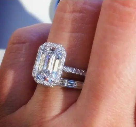 Square Diamond Couple Ring with Zircon & Alloy Design