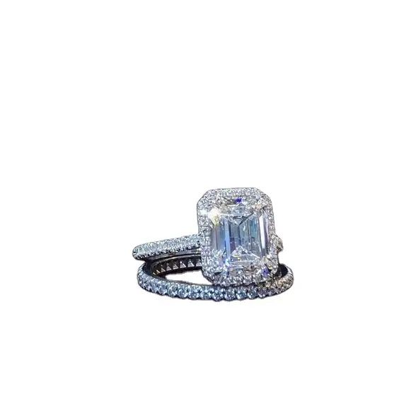 Square Diamond Couple Ring with Zircon & Alloy Design