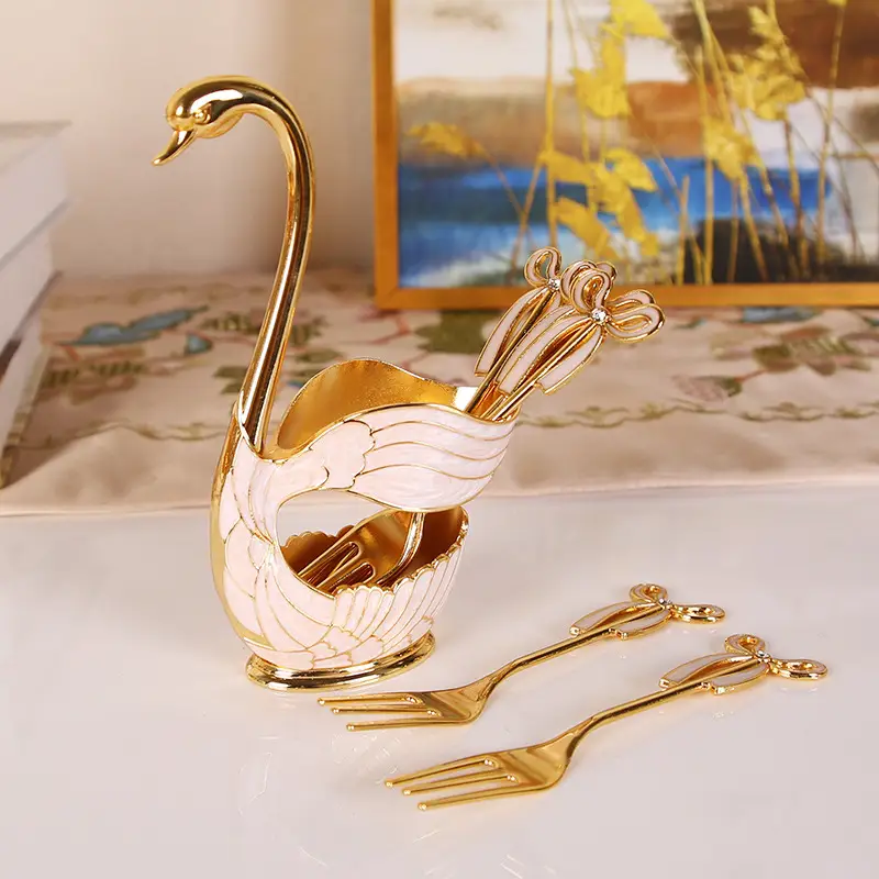 Cute Swan Fruit Spoon Set for Home Decor - Image 3