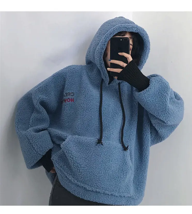 Women Fleece Lined Hoodie Beige 2025 Winter — feature 10