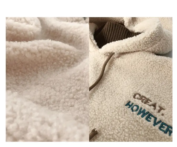 Women Fleece Lined Hoodie Beige 2025 Winter — feature 6