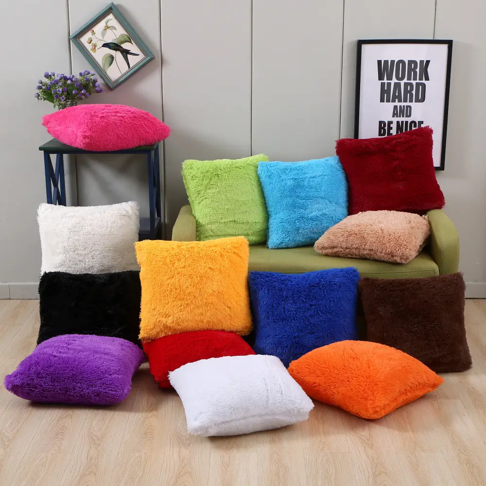 Pink Faux Fur Pillow Cover for Home Decor - Image 14