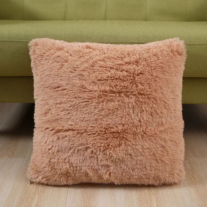 Pink Faux Fur Pillow Cover for Home Decor - Image 15