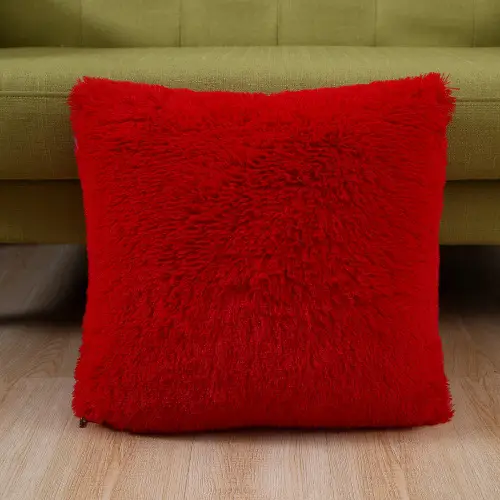Pink Faux Fur Pillow Cover for Home Decor - Image 2