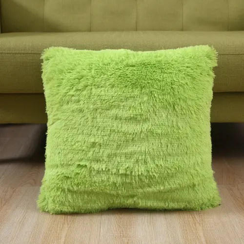 Pink Faux Fur Pillow Cover for Home Decor - Image 3