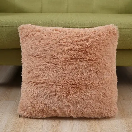 Pink Faux Fur Pillow Cover for Home Decor - Image 6