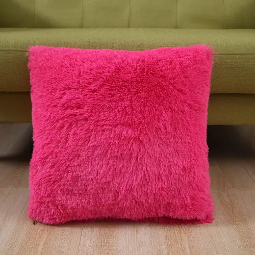 Pink Faux Fur Pillow Cover for Home Decor - Image 7