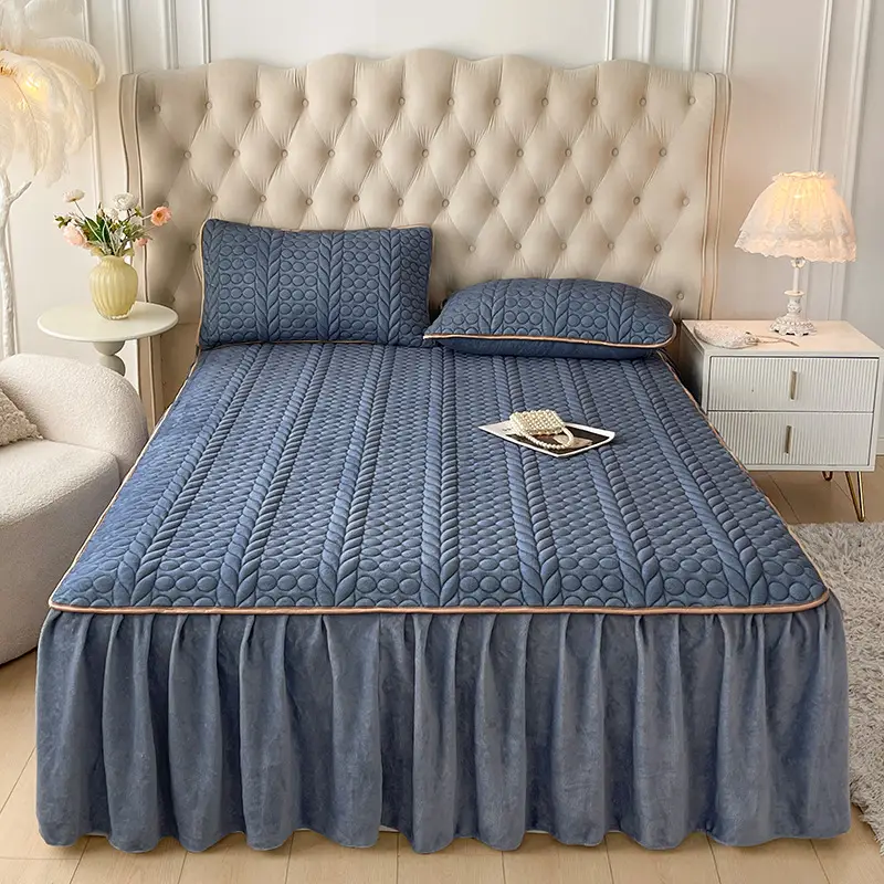 Quilted Cotton Bedspread Single Size Non-Slip Protective Cover