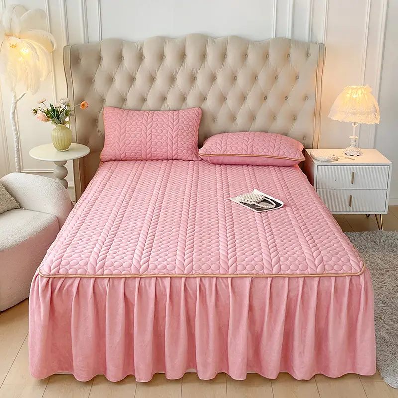 Quilted Cotton Bedspread Single Size Non-Slip Protective Cover