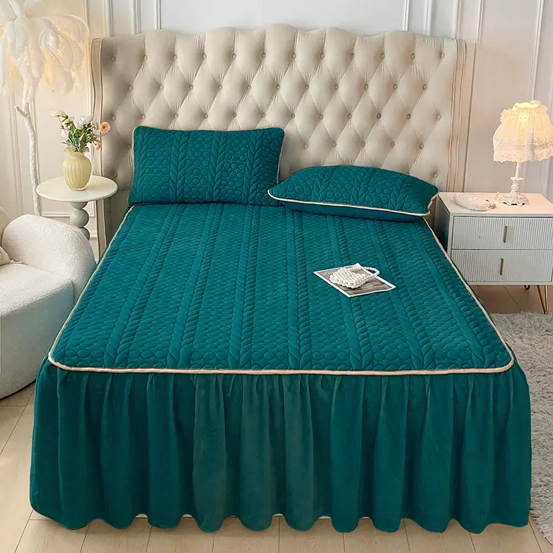 Quilted Cotton Bedspread Single Size Non-Slip Protective Cover