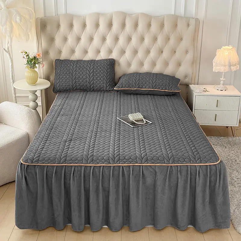 Quilted Cotton Bedspread Single Size Non-Slip Protective Cover