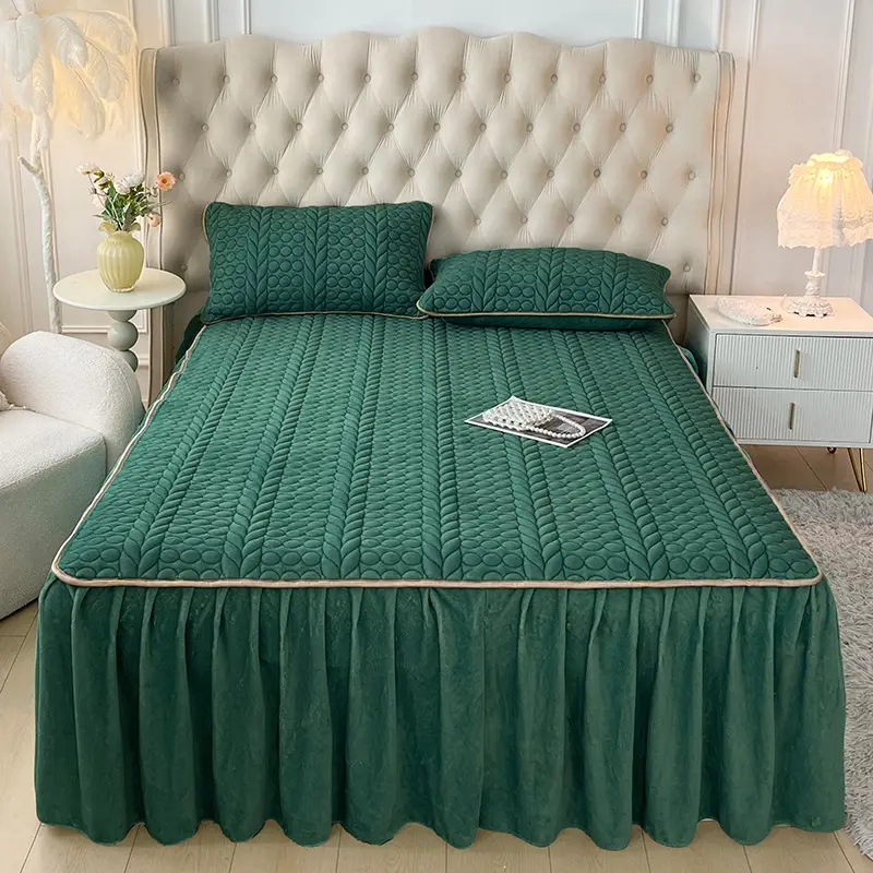 Quilted Cotton Bedspread Single Size Non-Slip Protective Cover