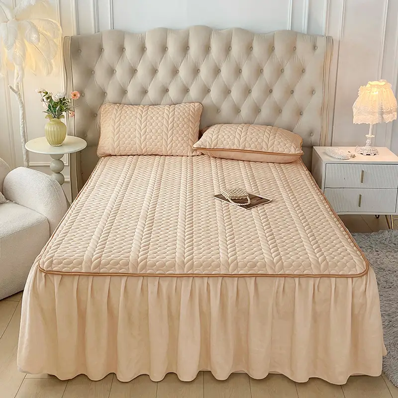 Quilted Cotton Bedspread Single Size Non-Slip Protective Cover