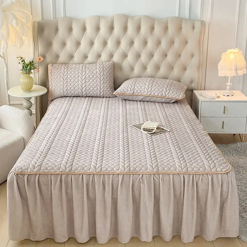 Quilted Cotton Bedspread Single Size Non-Slip Protective Cover