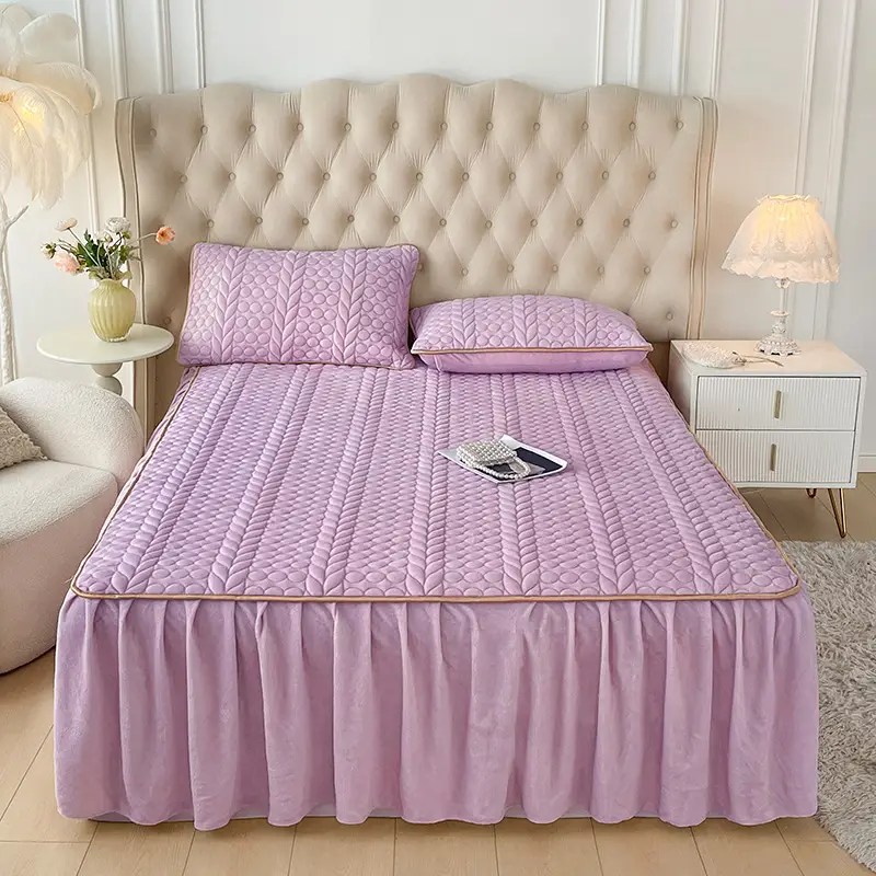 Quilted Cotton Bedspread Single Size Non-Slip Protective Cover