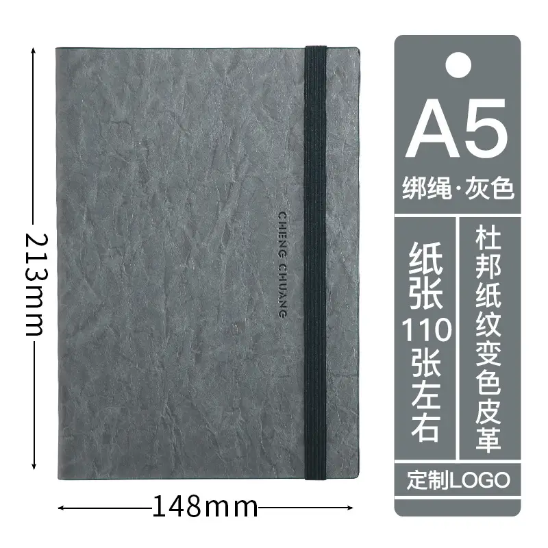 A5 Leather Strap Business Notepad with Custom Logo - Image 5