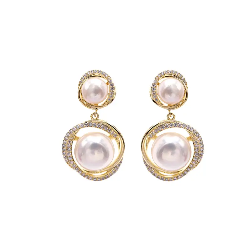 925 Silver Pearl Earrings for Women Elegant Retro Design