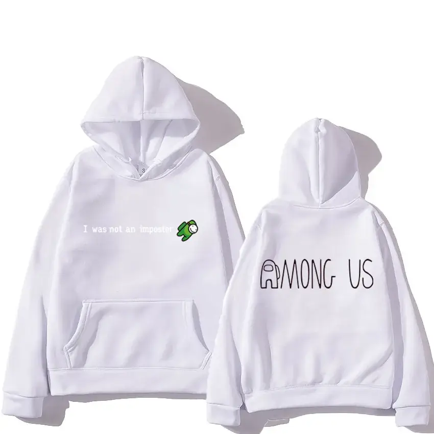 Men Among Us Hoodie White Graphic Print - Image 9