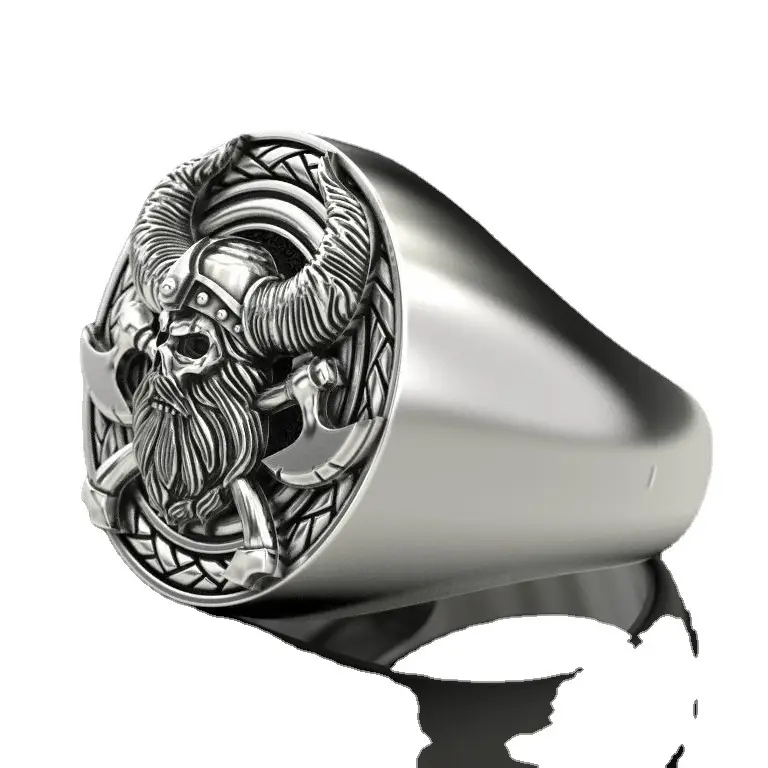 Nordic Viking Skull Ring for Men Retro Design - Image 5