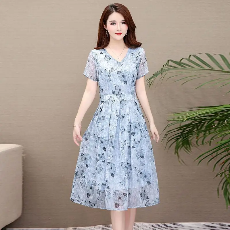 Pink Floral A-Line Summer Dress for Women