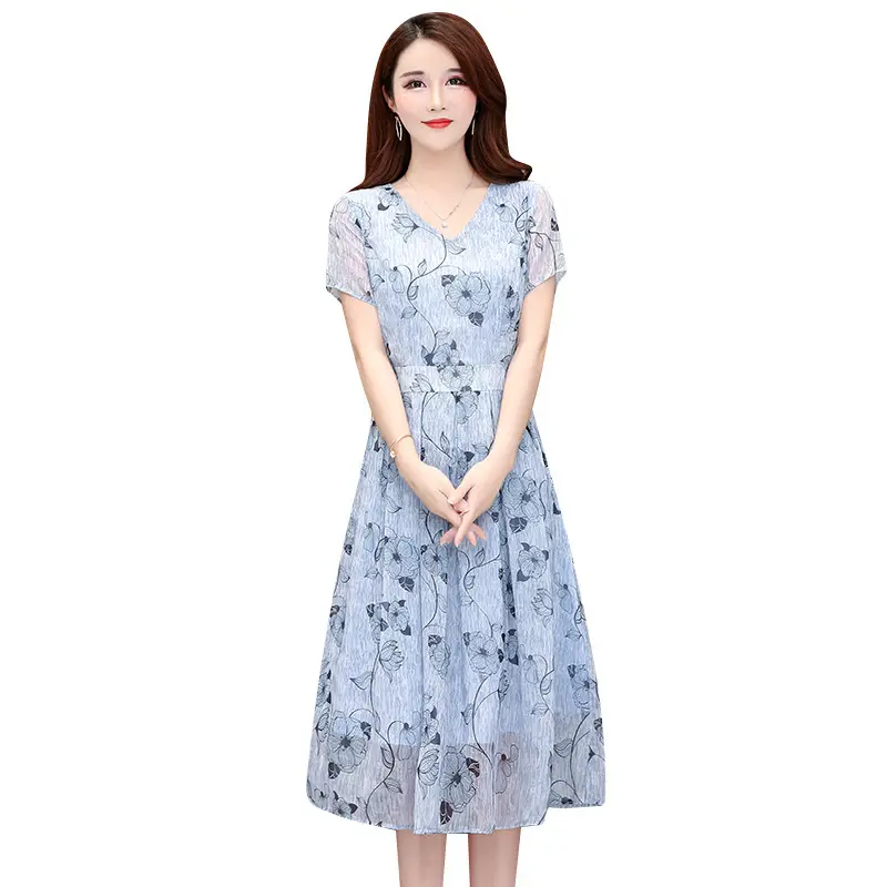 Pink Floral A-Line Summer Dress for Women
