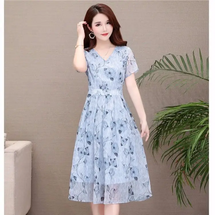 Pink Floral A-Line Summer Dress for Women — feature 7