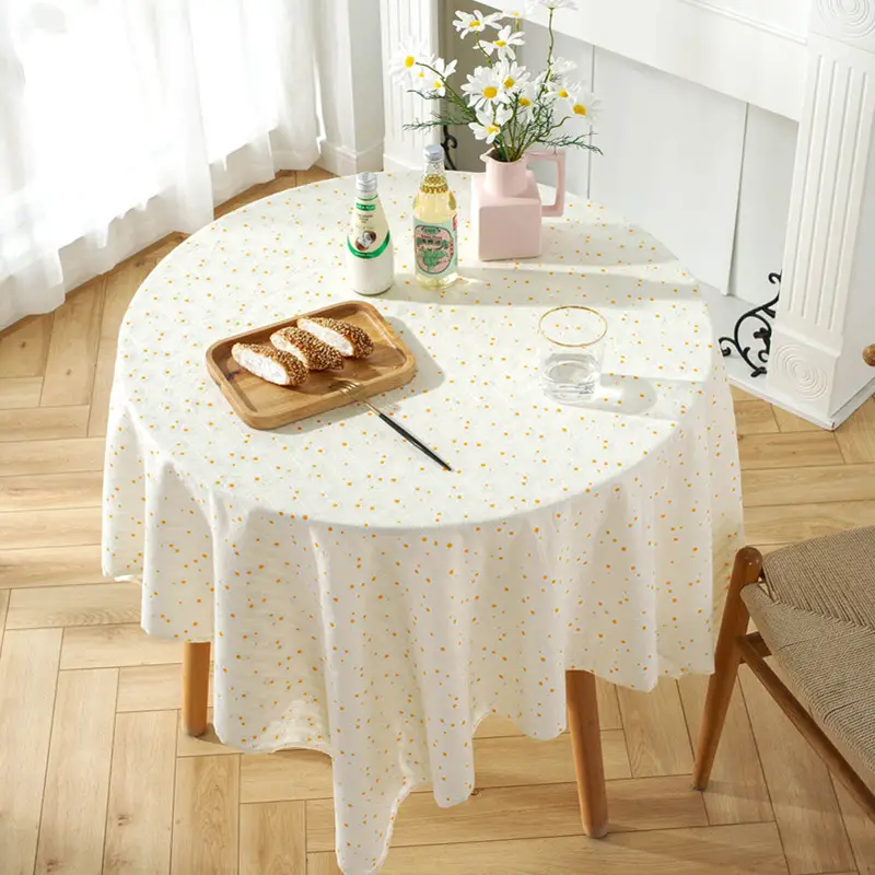Korean Pastoral Floral Yellow Daisy Tablecloth