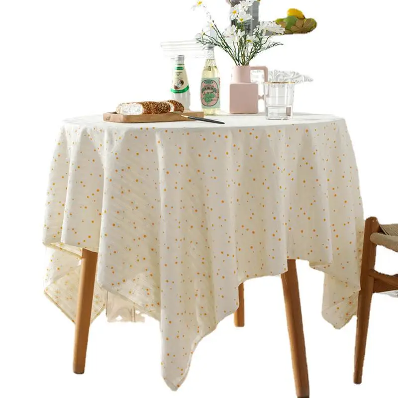Korean Pastoral Floral Yellow Daisy Tablecloth