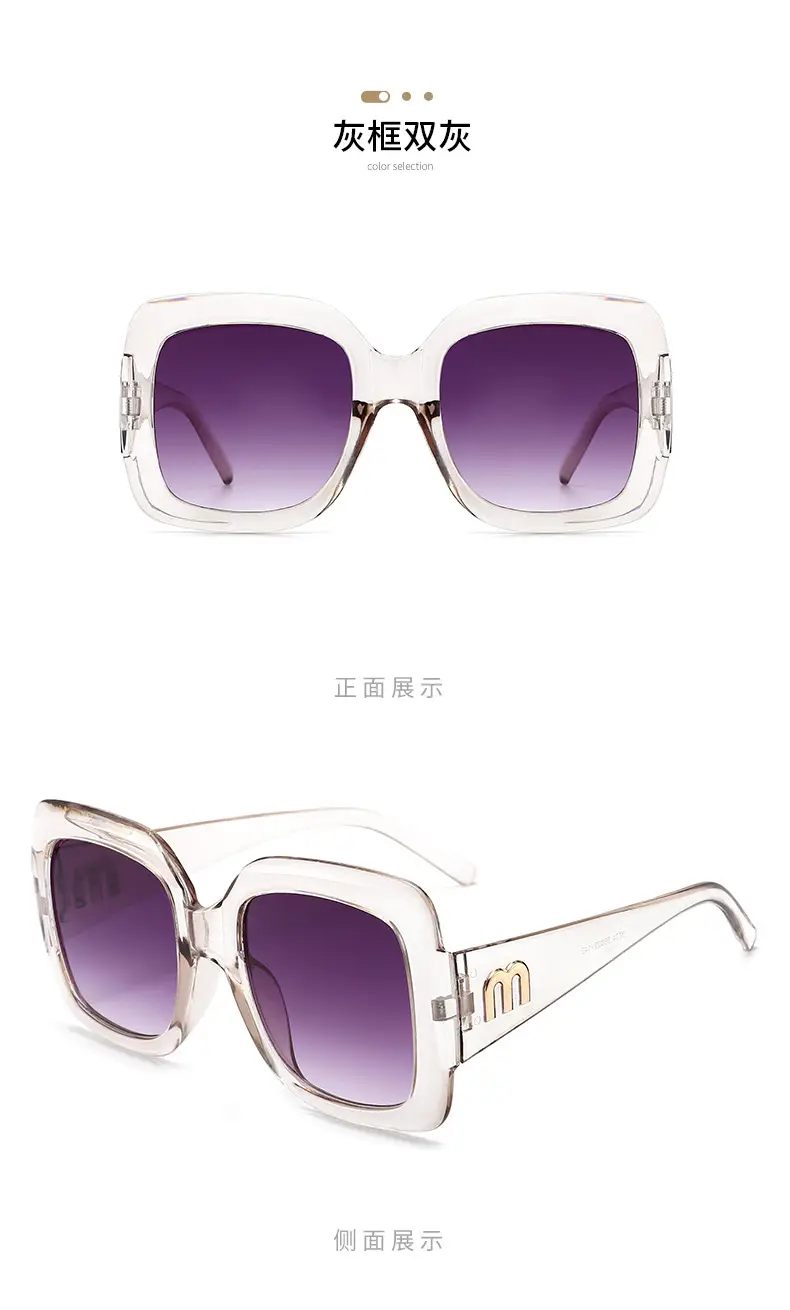 L'oreo Square Frame UV400 Sunglasses Women Red Black — feature 10