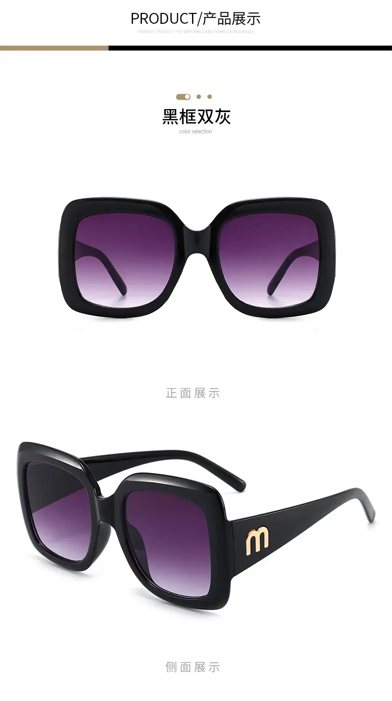L'oreo Square Frame UV400 Sunglasses Women Red Black — feature 5