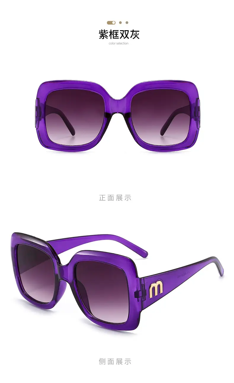 L'oreo Square Frame UV400 Sunglasses Women Red Black — feature 8