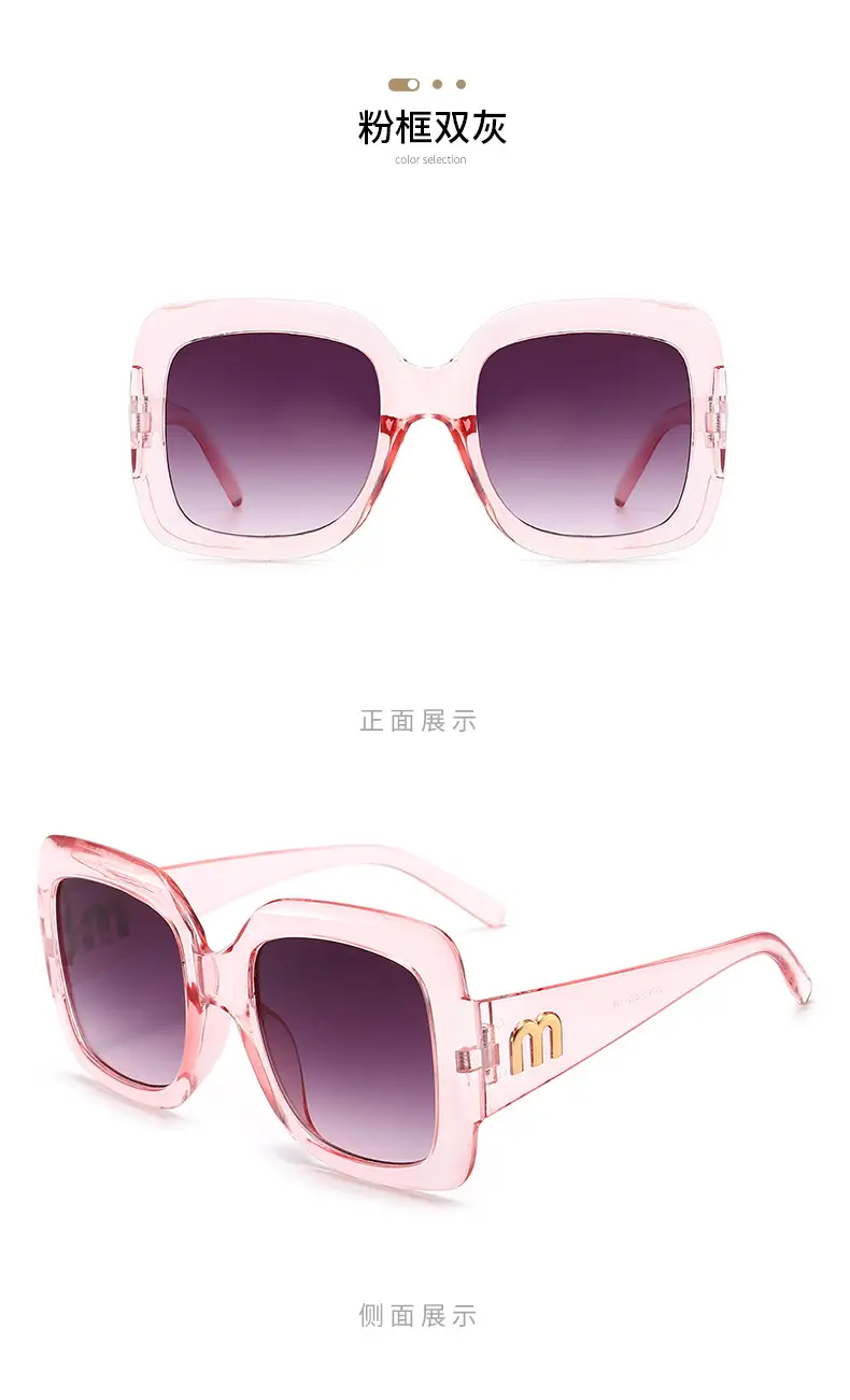 L'oreo Square Frame UV400 Sunglasses Women Red Black — feature 9